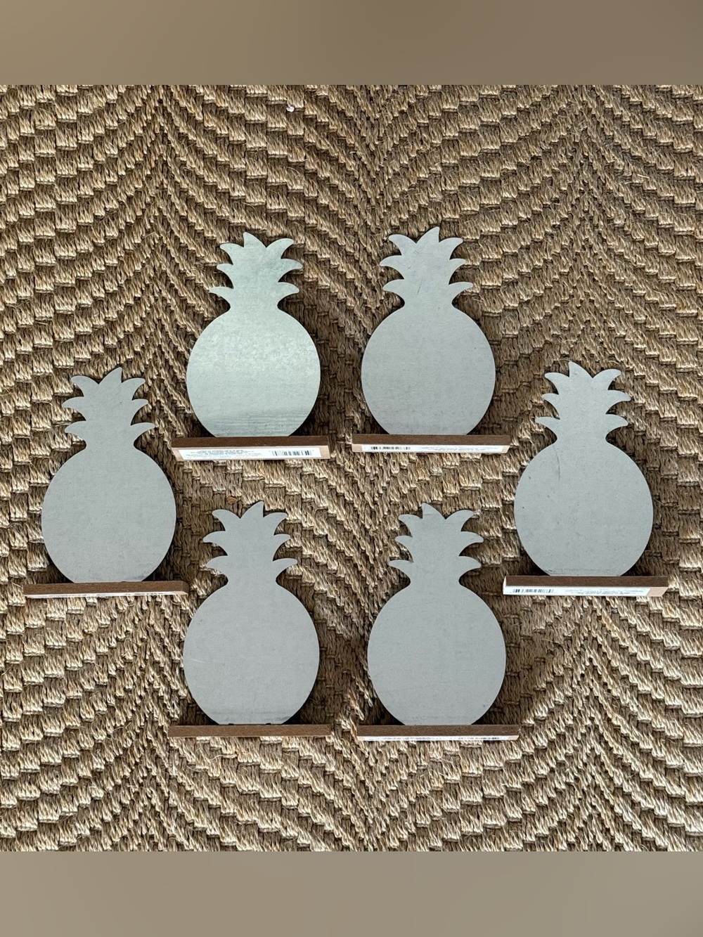 Decorative Pineapple Standing Blanks Set of 6 Tropical DIY Wedding Table Number